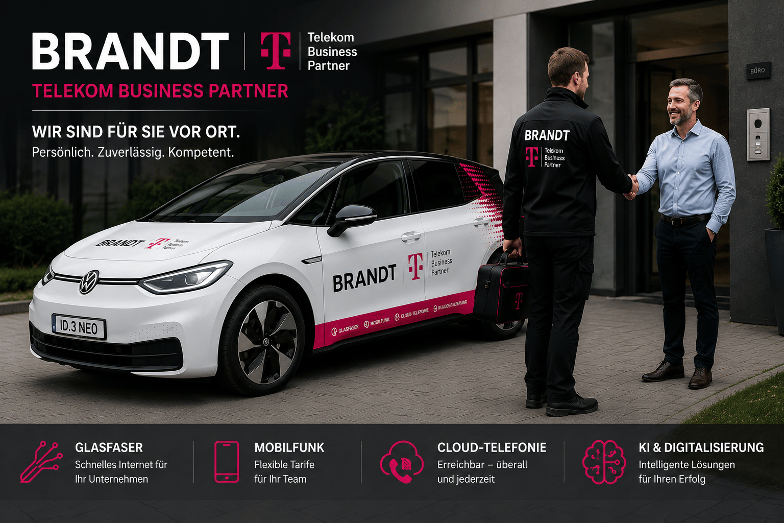 BRANDT Vor-Ort-Service mit Servicetechniker und Fahrzeug