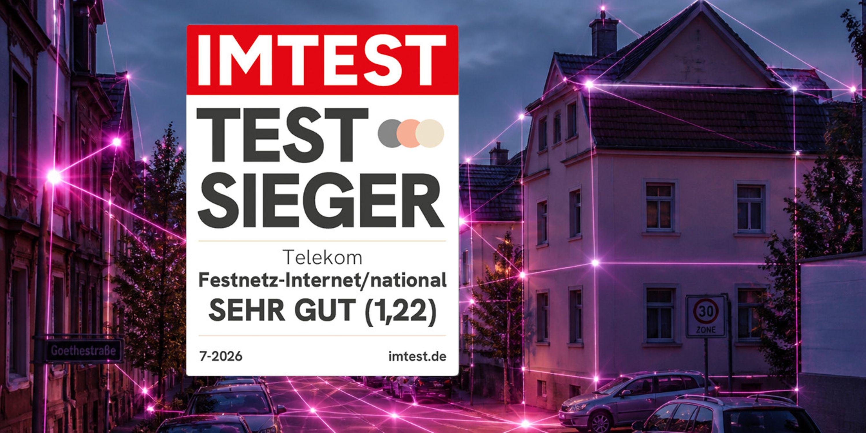Offizielles IMTEST-Siegel für den Telekom-Festnetztestsieg 2026