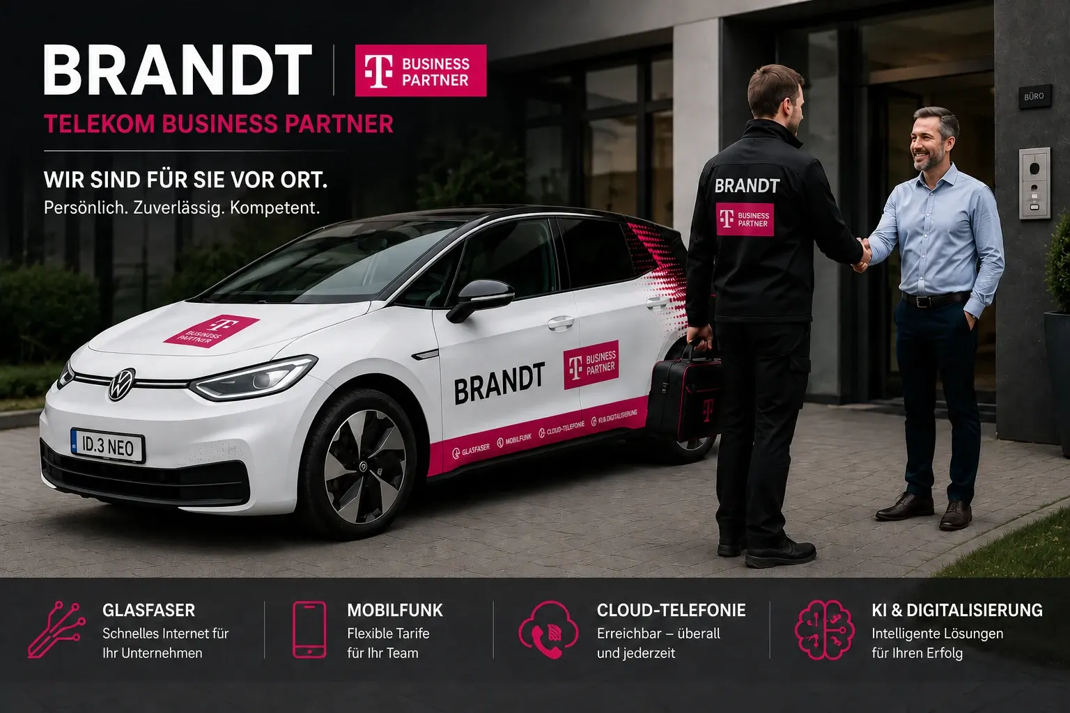 BRANDT Vor-Ort-Service mit Servicetechniker und Fahrzeug
